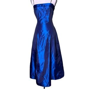 Vintage 90’s Roberta  blue metallic sheen iridescent gown 11/12